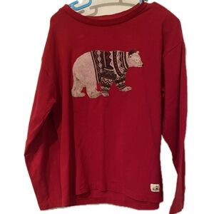 Tag Red Long Sleeve Kids Tee with Bear Design